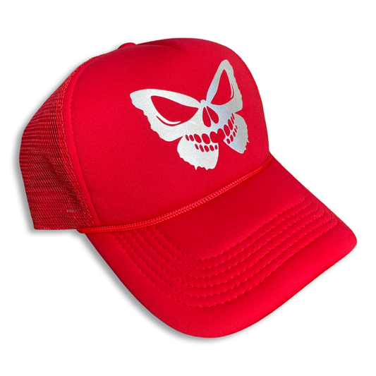 BONIFIED TRUCKER HAT [ RED/ SILVER REFLECTIVE LOGO ]