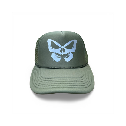 BONIFIED TRUCKER HAT [ OLIVE / SILVER REFLECTIVE LOGO