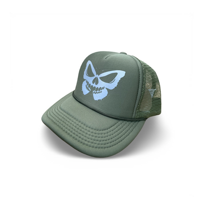 BONIFIED TRUCKER HAT [ OLIVE / SILVER REFLECTIVE LOGO