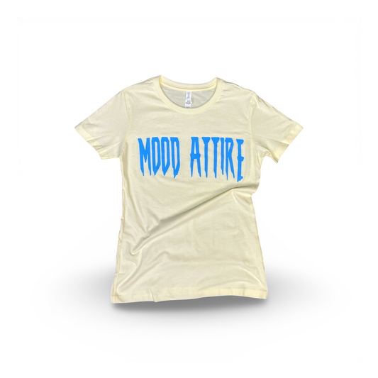 MOOD ATTIRE [ Woman’s ] cream w/ light blue logo