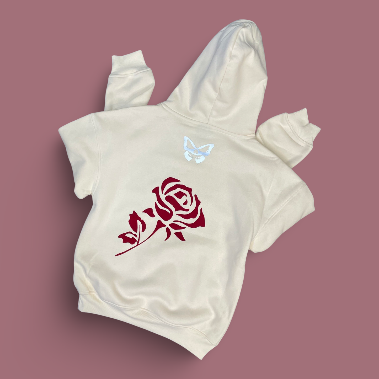 BONIFIED VALENTINES [ cream & Rose red suede] UNISEX Sweat Suit