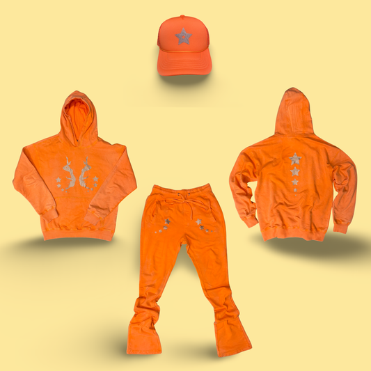 RISKY [Fall N Stars ] [Orange] Set (STACKED) + Hat