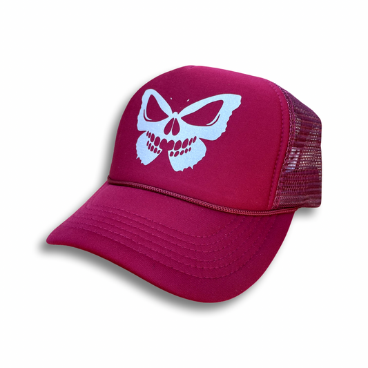 BONIFIED TRUCKER HAT [ BURGUNDY / SILVER REFLECTIVE LOGO